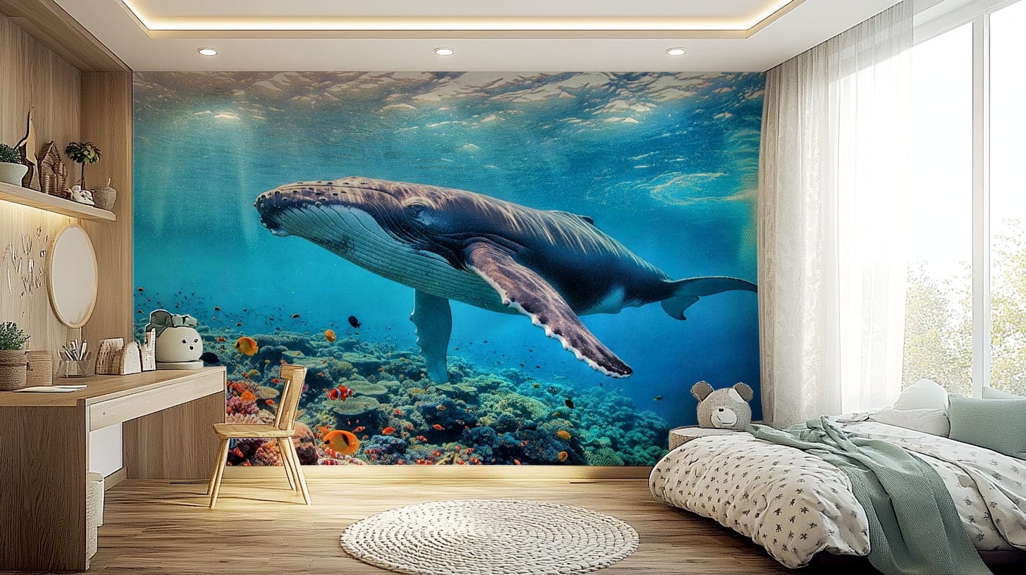Professional reception with marine theme wallpaper mural Ocean Giant's Realm Wall Mural