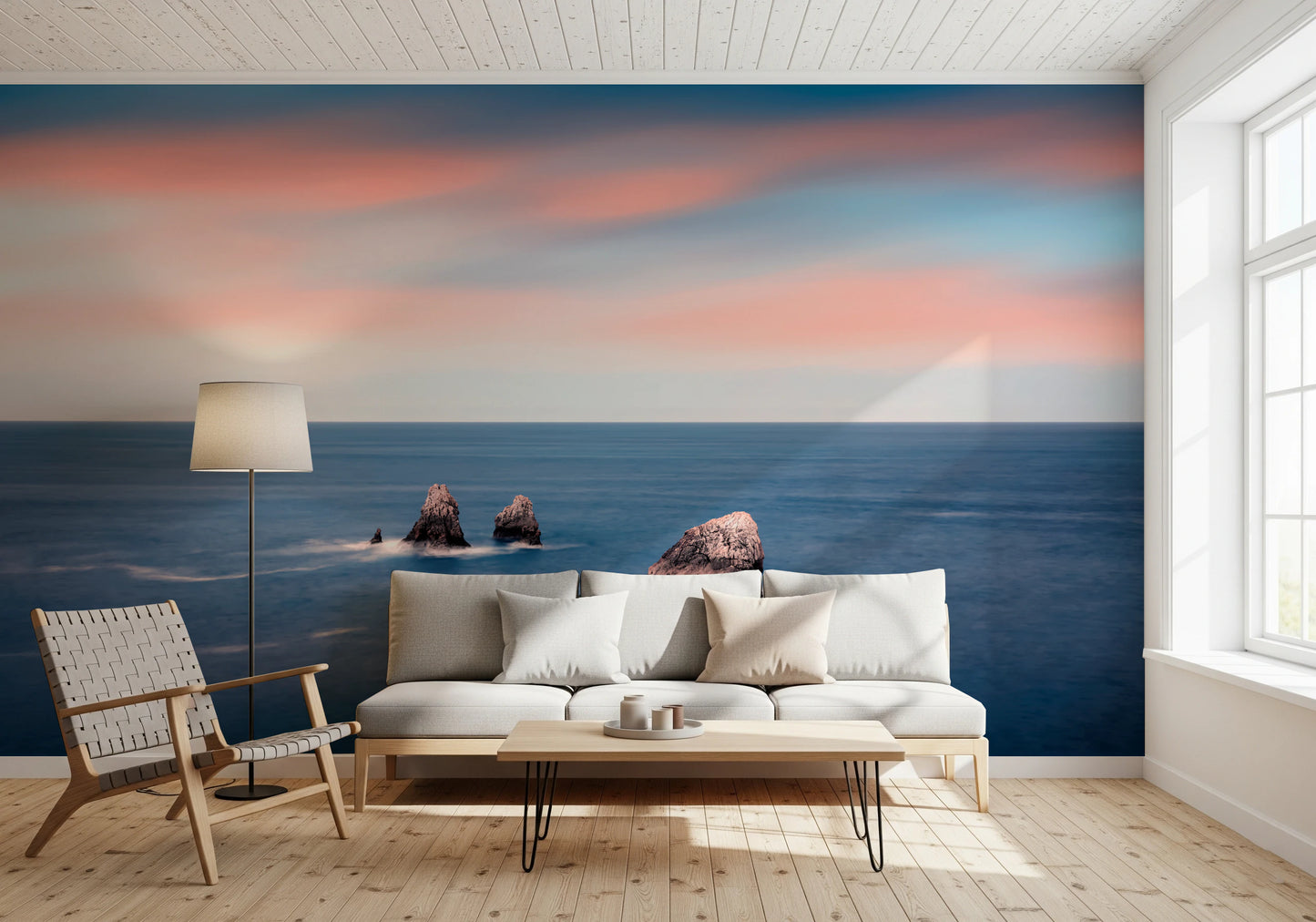 Ocean's Blush Wall Mural