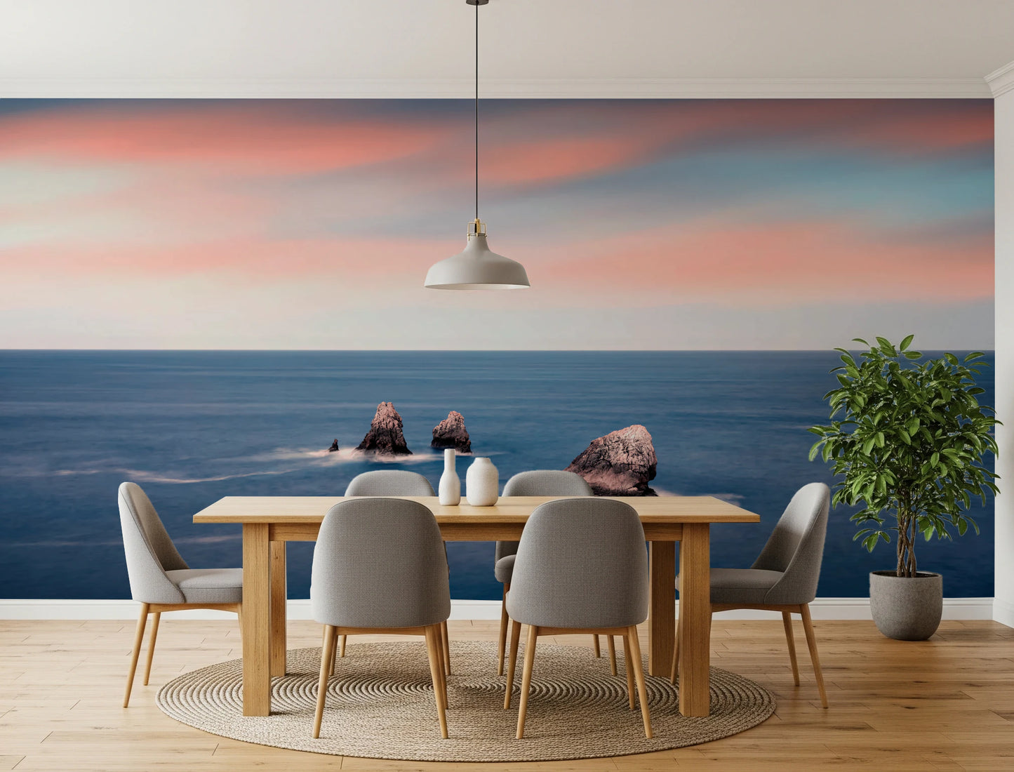 Ocean's Blush Wall Mural