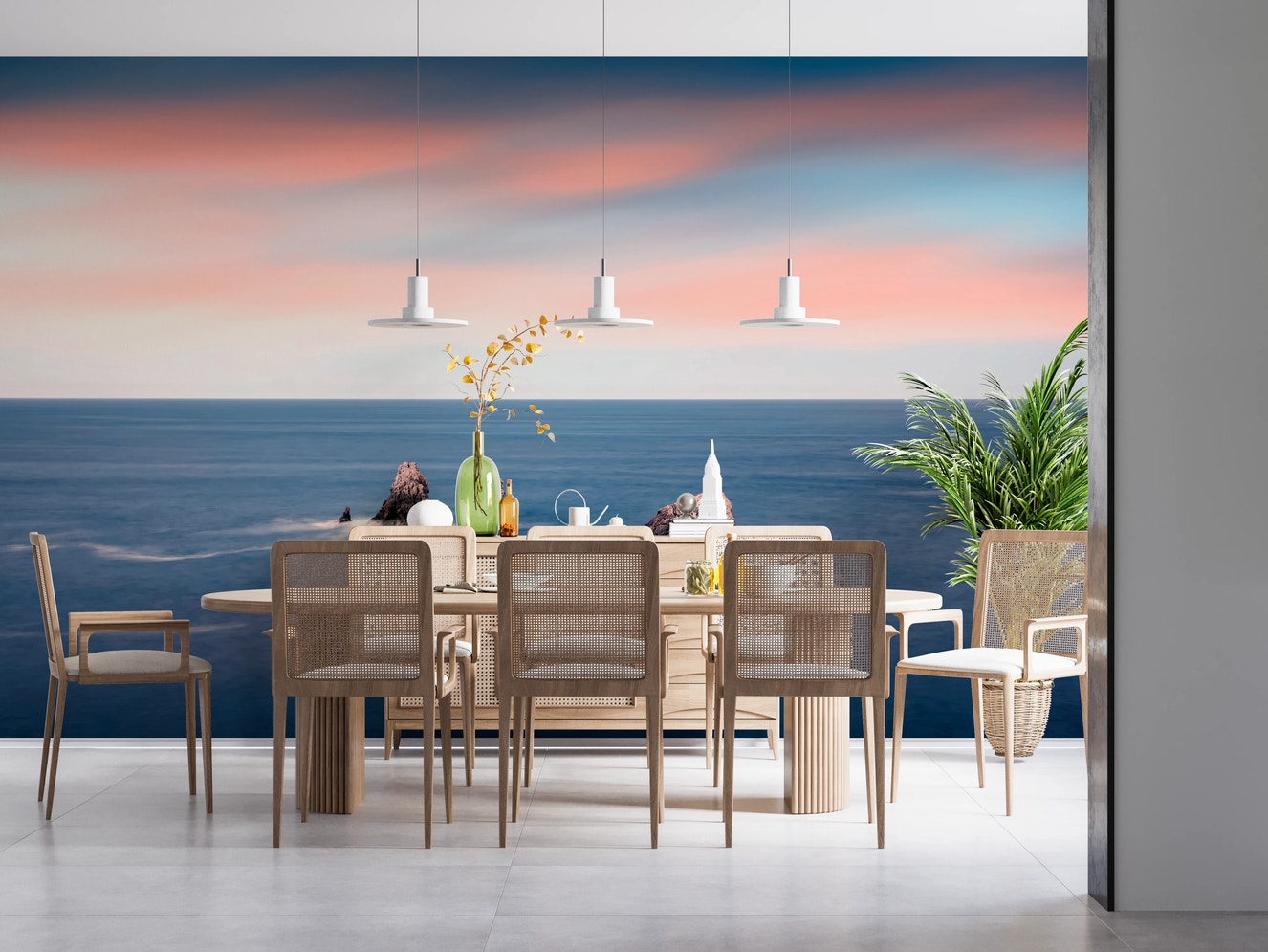 Ocean's Blush Wall Mural