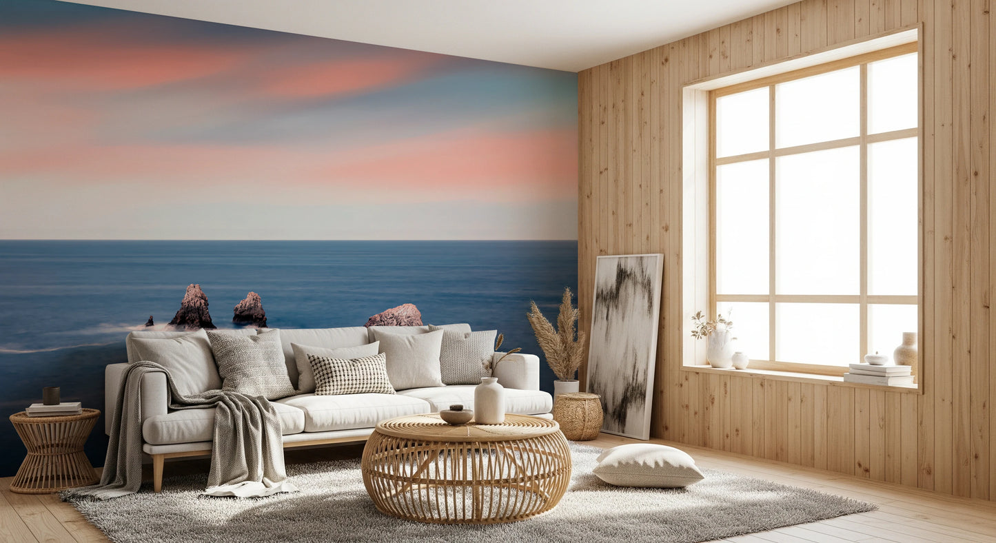 Ocean's Blush Wall Mural