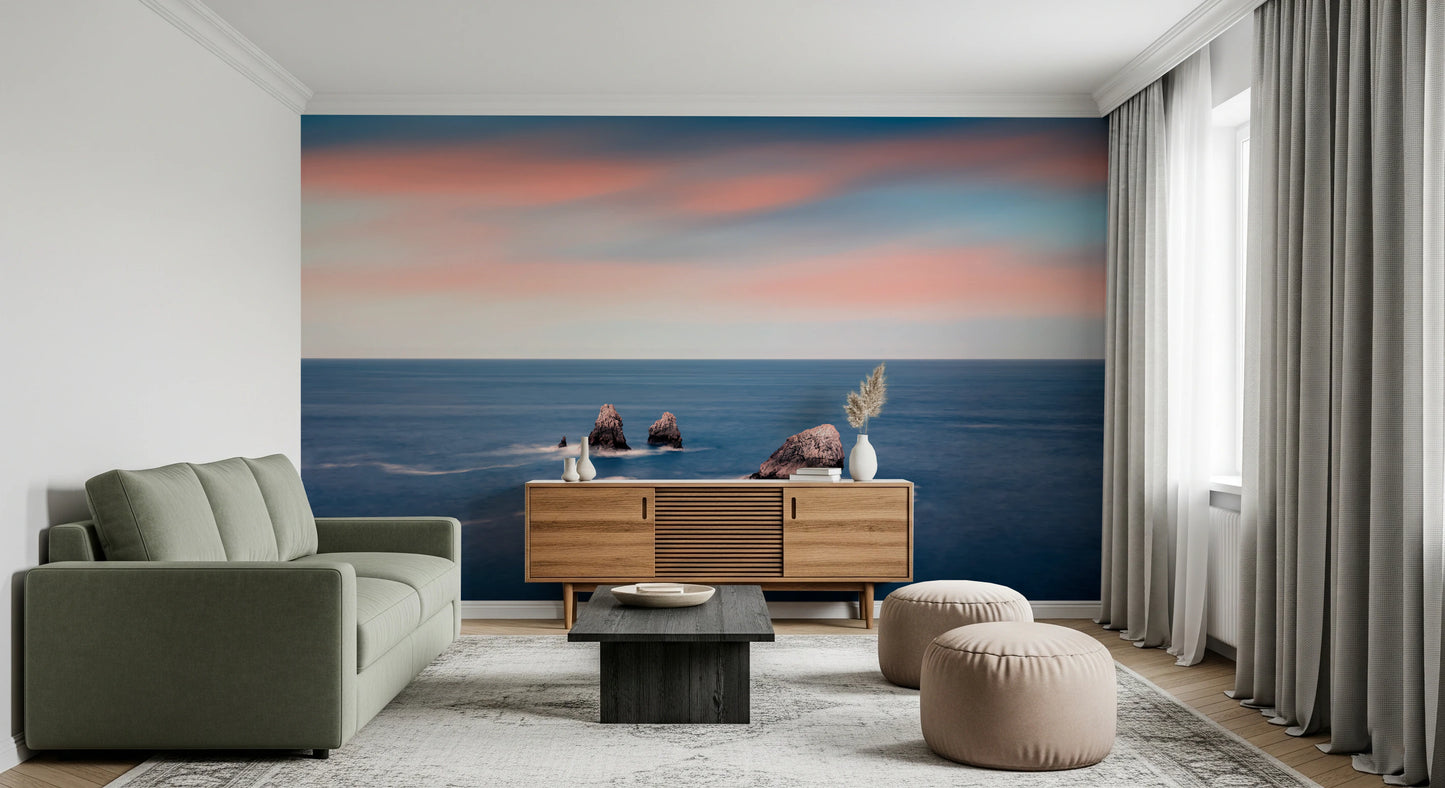 Ocean's Blush Wall Mural