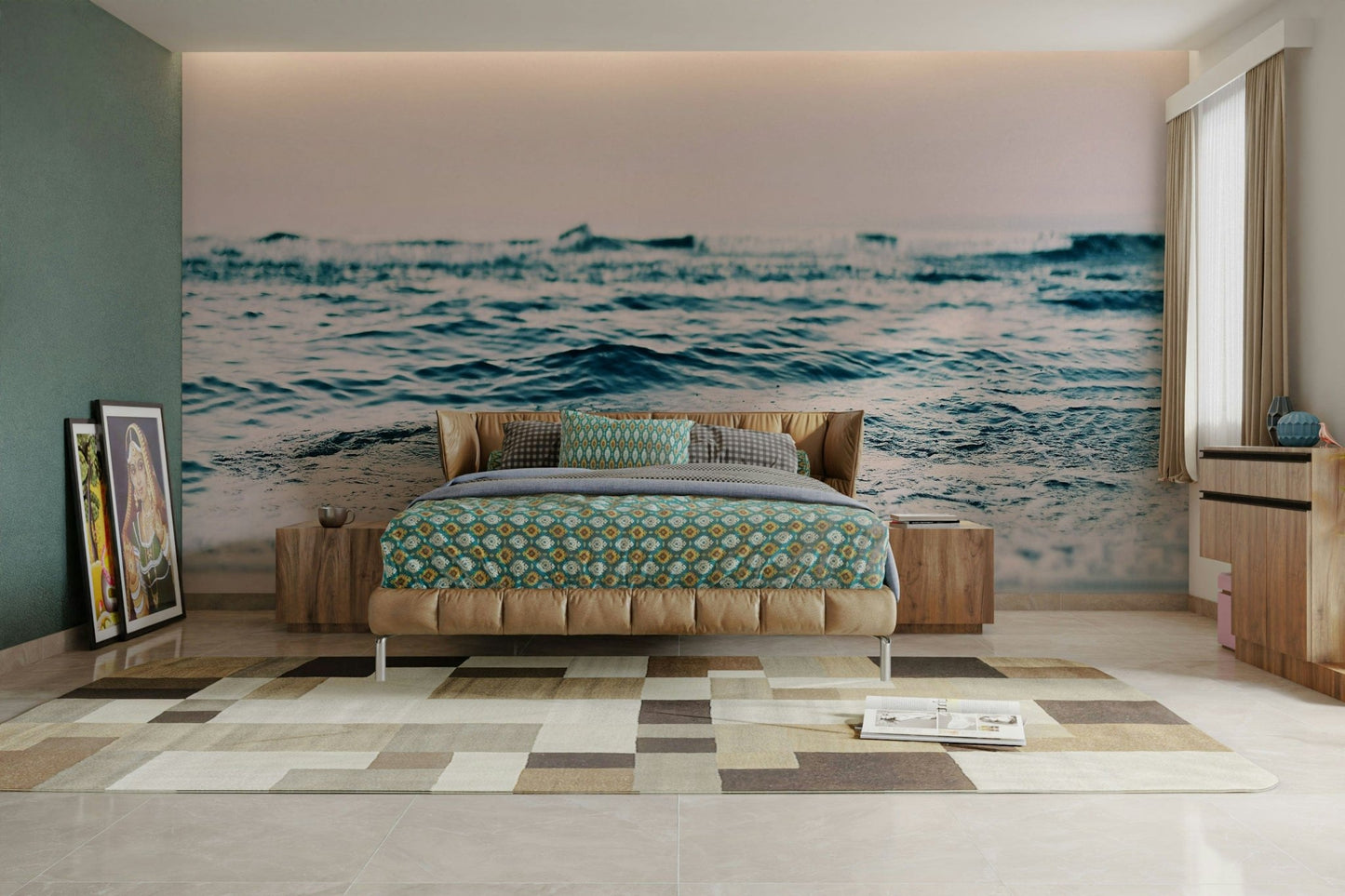 Ocean ripple design in blush hue GD315

