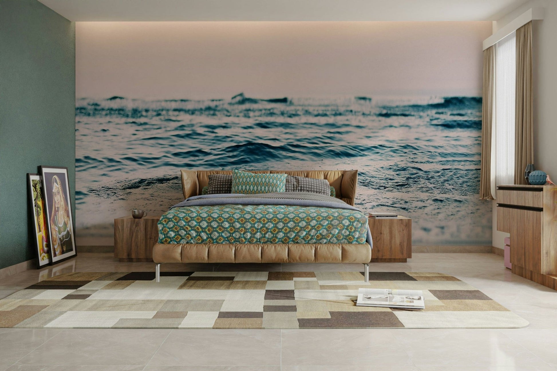 Ocean ripple design in blush hue GD315

