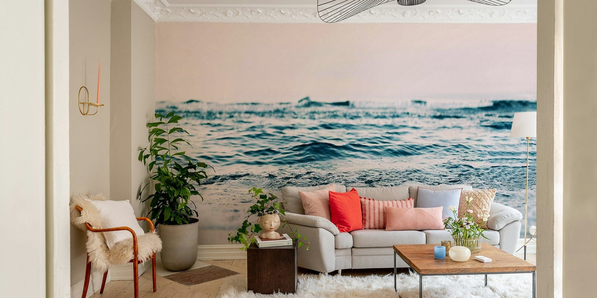 Blush sea waves flowing artwork GD315

