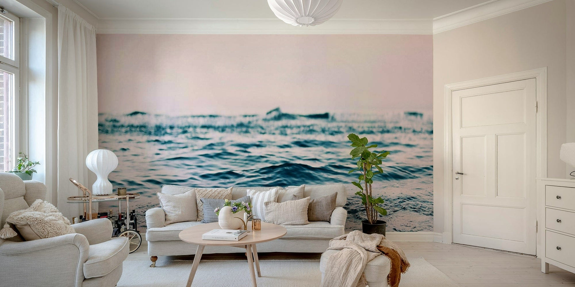 Coastal blush ocean wave print GD315


