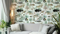 Oceania Wallpaper styled in a beach house living room

