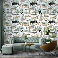 Textured sea wave design on Oceania Wallpaper

