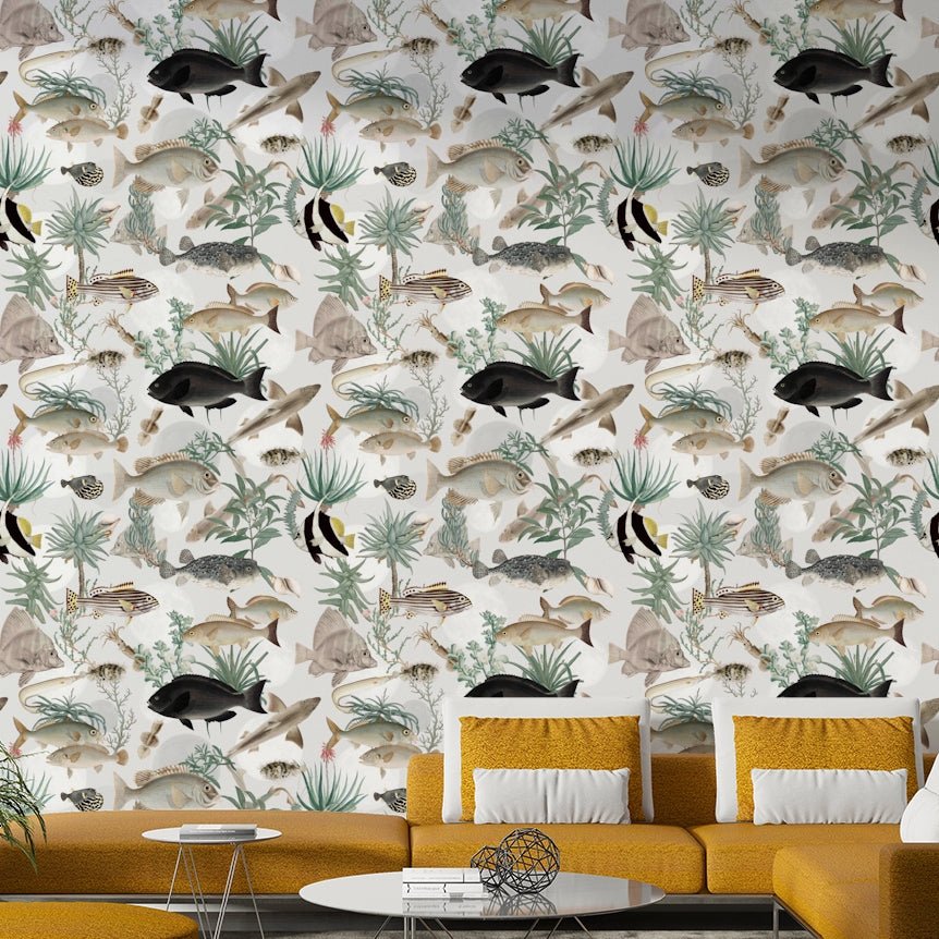 Oceania Wallpaper creating a nautical-themed feature wall

