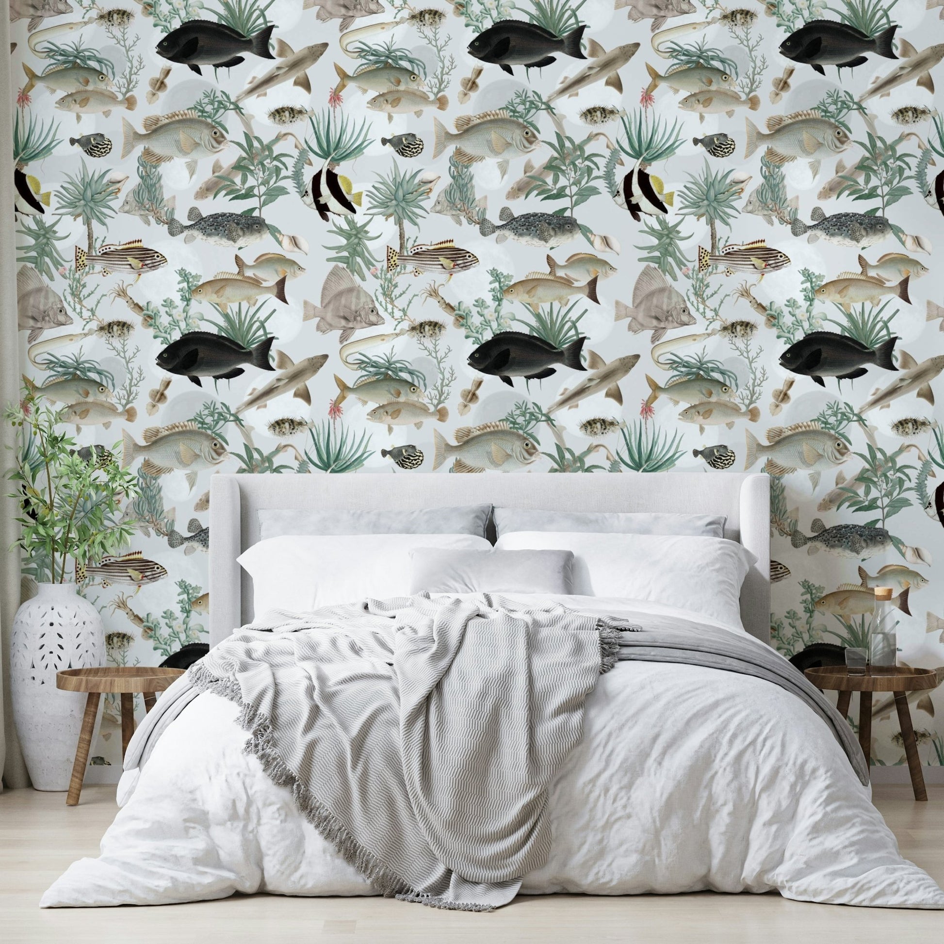 Close-up of flowing coastal design on Oceania Wallpaper


