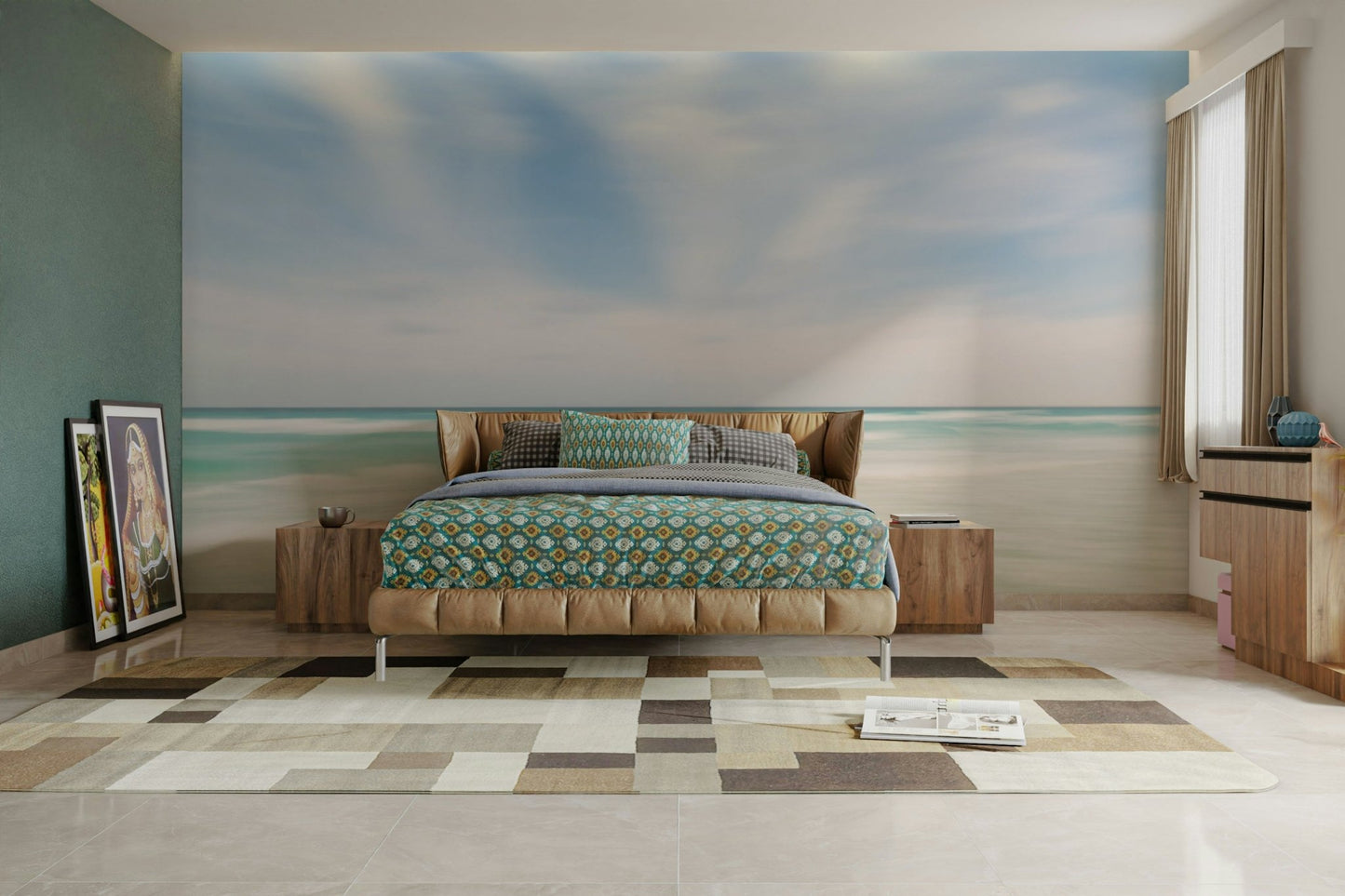 Flowing sea tone wall mural


