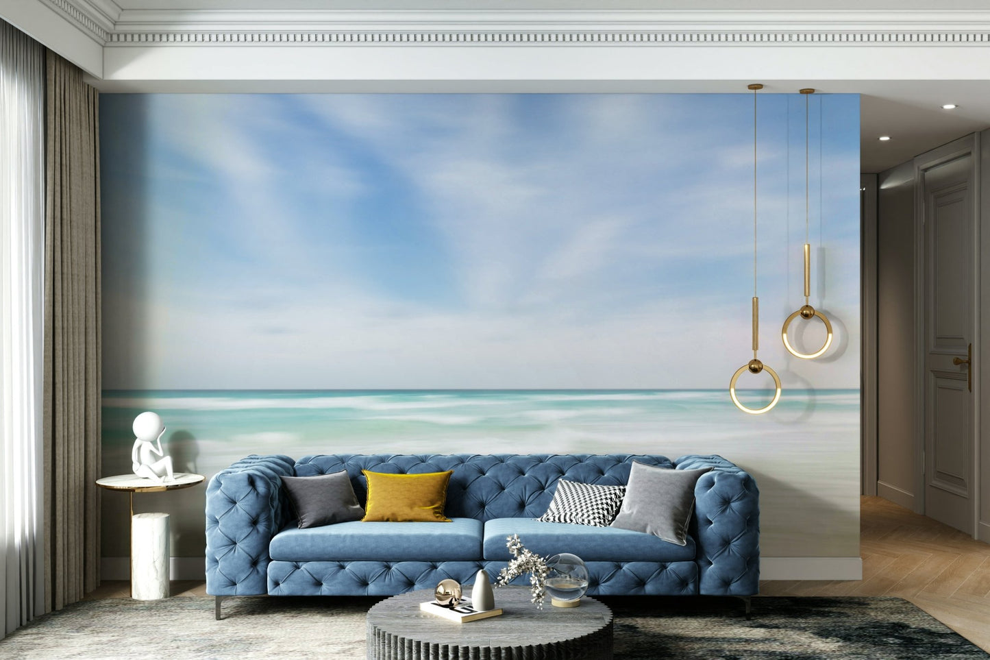 Marine theme abstract wall mural

