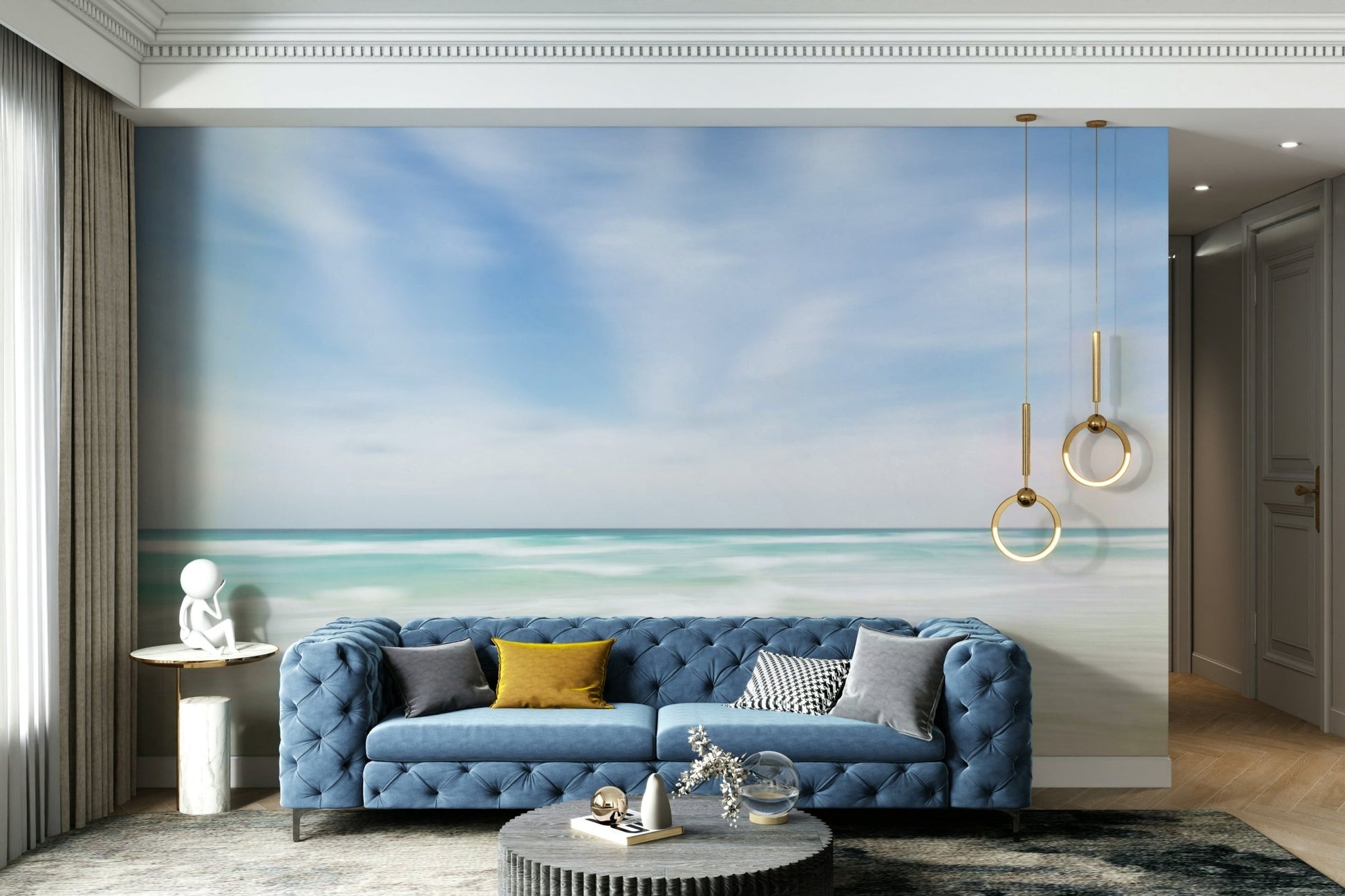 Marine theme abstract wall mural

