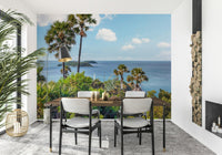 Dining nook finished with Oceanic Escape Wall Mural and sunny ocean outlook, GD7947