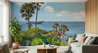 Wide interior styled with Oceanic Escape Wall Mural and lush coastal scenery, GD7947