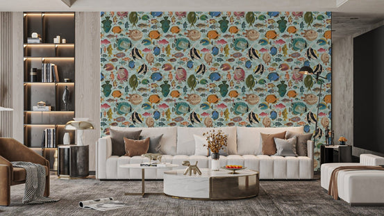Dynamic Oceanic Melody Wall Mural for Interiors, AN49
