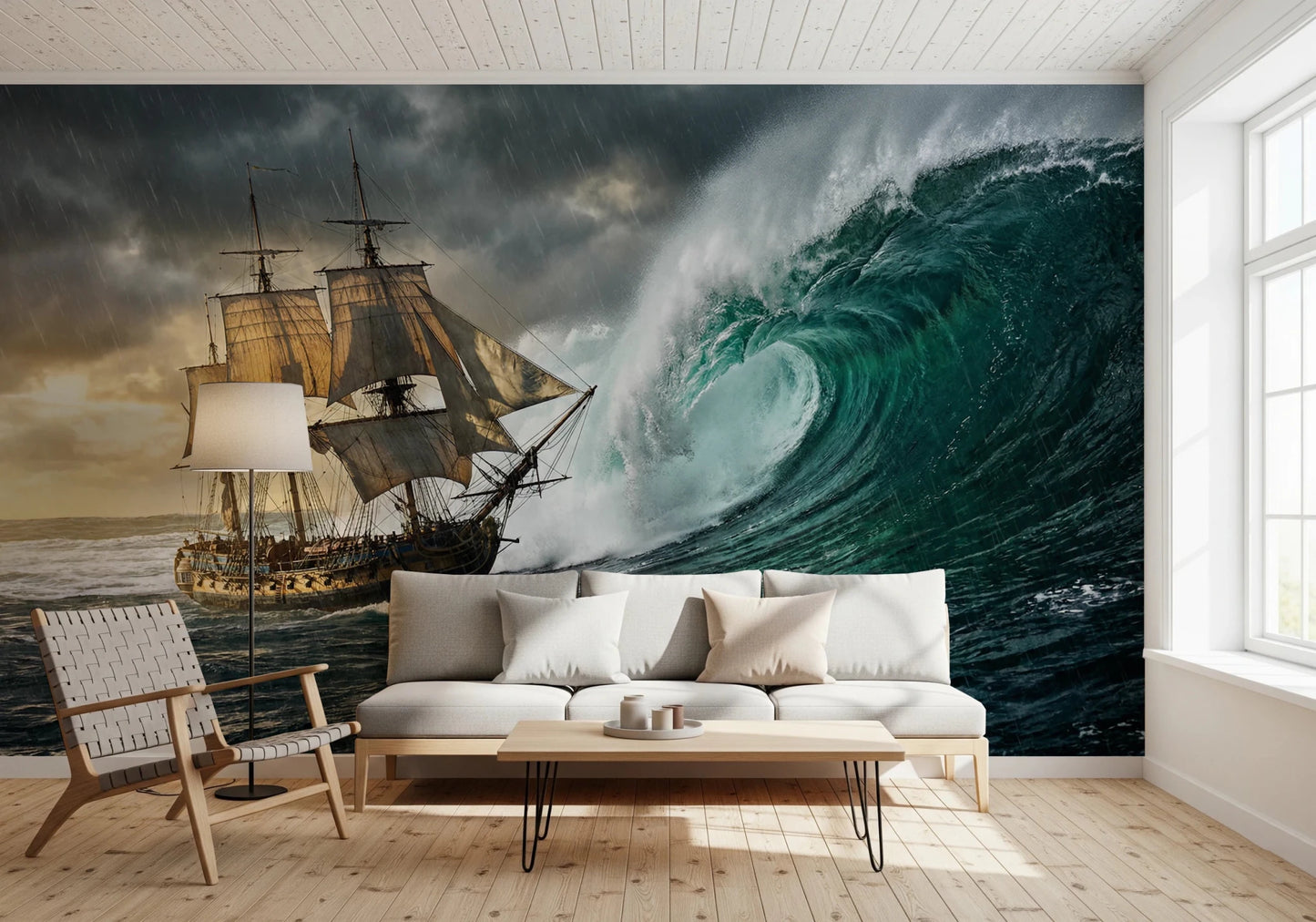 Powerful natural ocean scene wallpaper for a home wall mural.