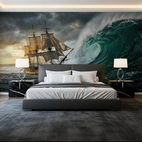 Nautical theme wallpaper for a sophisticated flat wall mural.