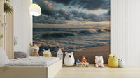 A nursery setting feels balanced beside Ocean's Embrace wall mural soft horizon