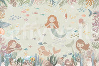 Artistic sea landscape wallpaper for a peaceful meditation room wall mural.