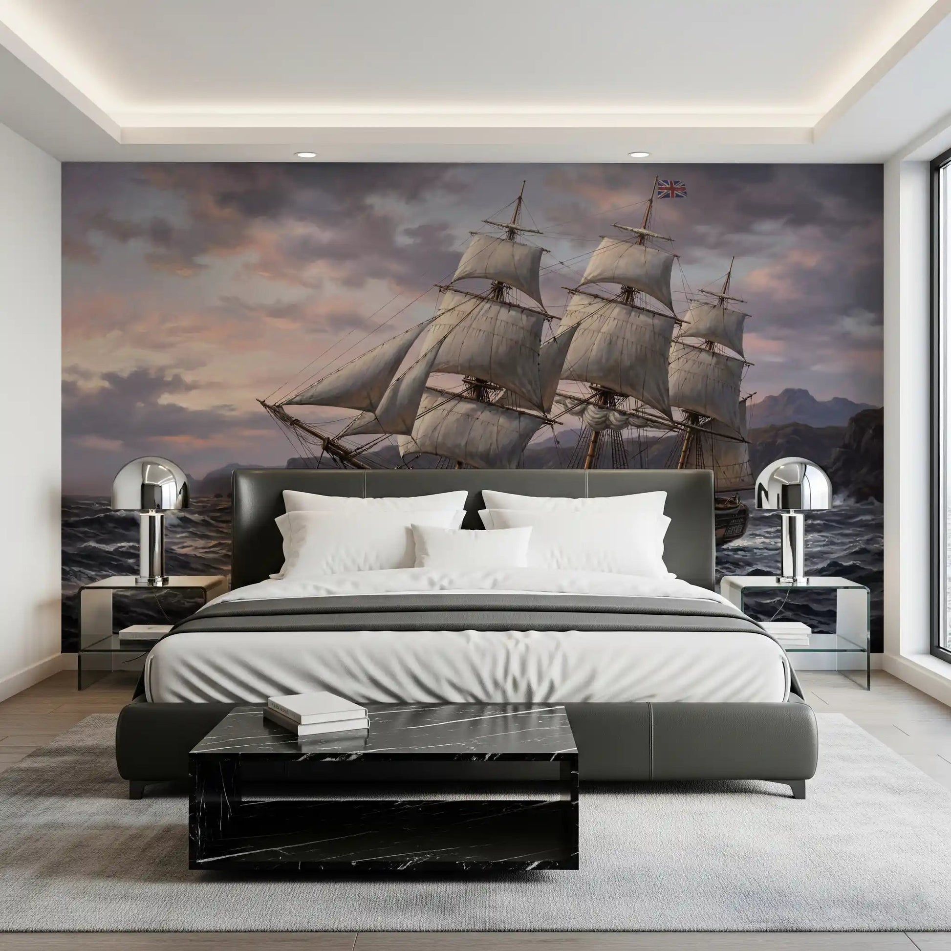 Churning water and waves in the sail wall muralGD9517
