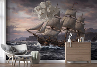 Living room featuring the Ocean's Majesty wall muralGD9517