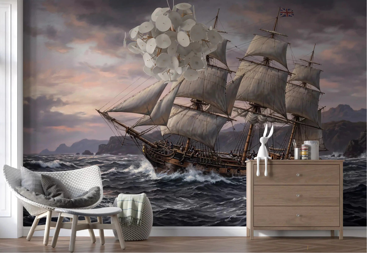 Living room featuring the Ocean's Majesty wall muralGD9517