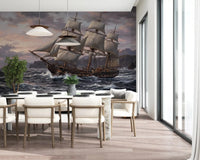 Dining space with the majestic ship wall muralGD9517