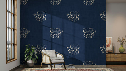 Octopus nautical mythology wallpaper design
