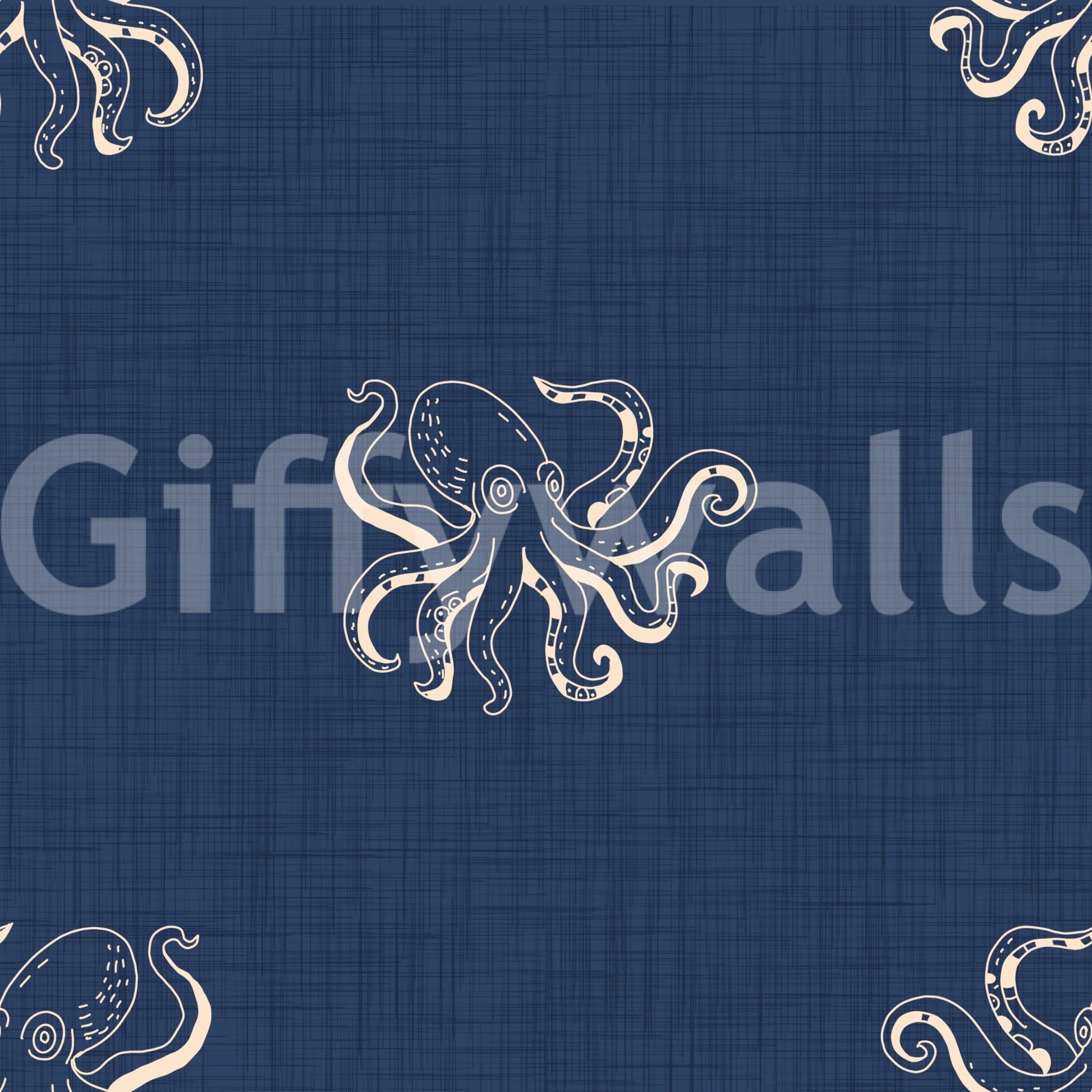 Nautical-themed wallpaper with classic drawing
