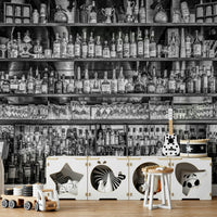 Retro bar mural with old wood textures, GD1885
