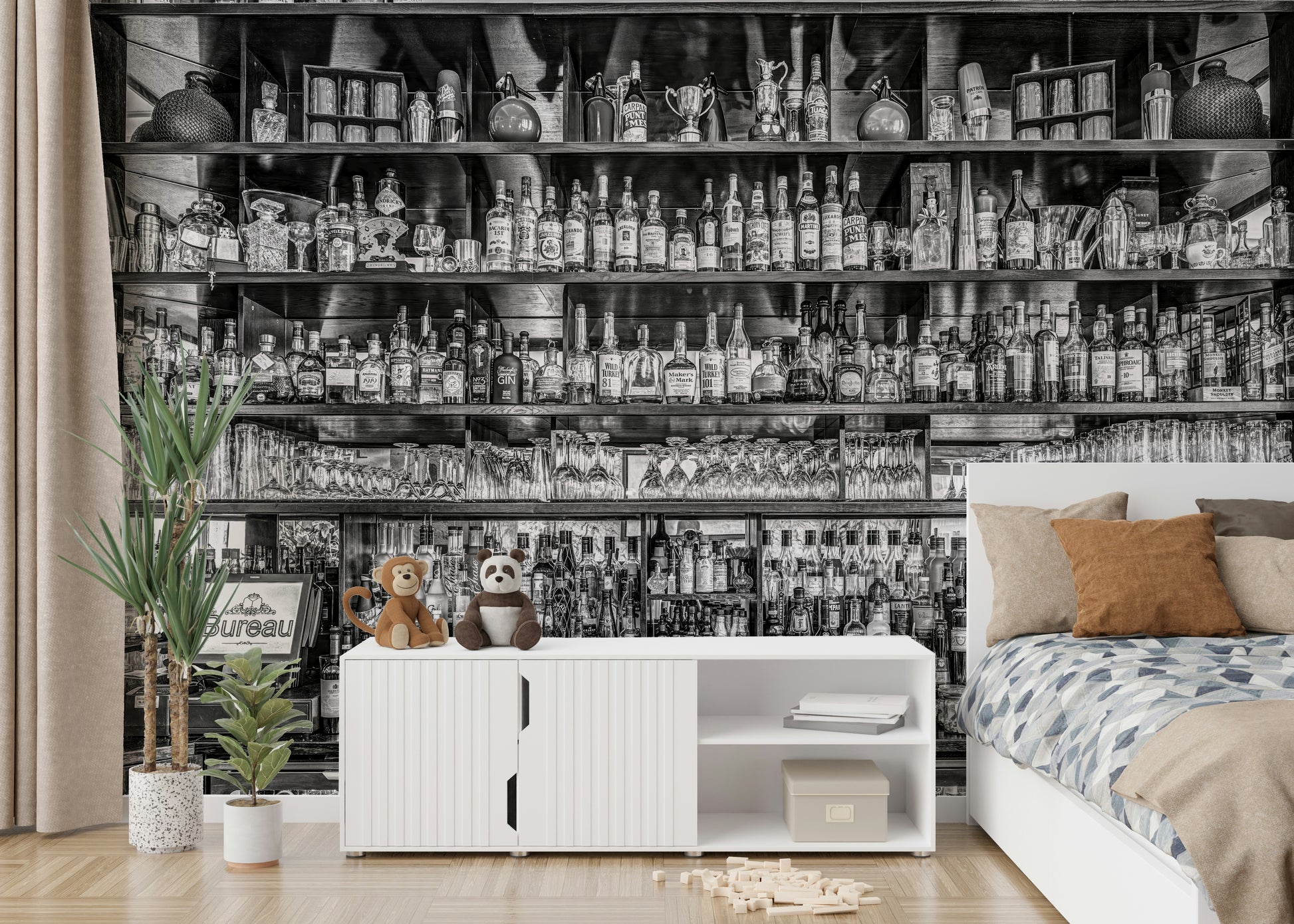 Classic pub wallpaper for vintage style decor

