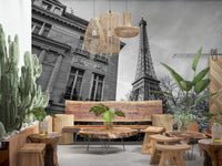 Historic street view wallpaper illustrating a grand European landmark.
