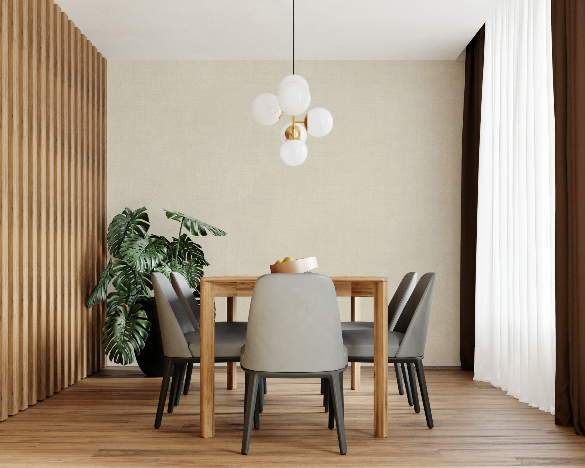 The design has a very polished and luxurious effect on the space.

