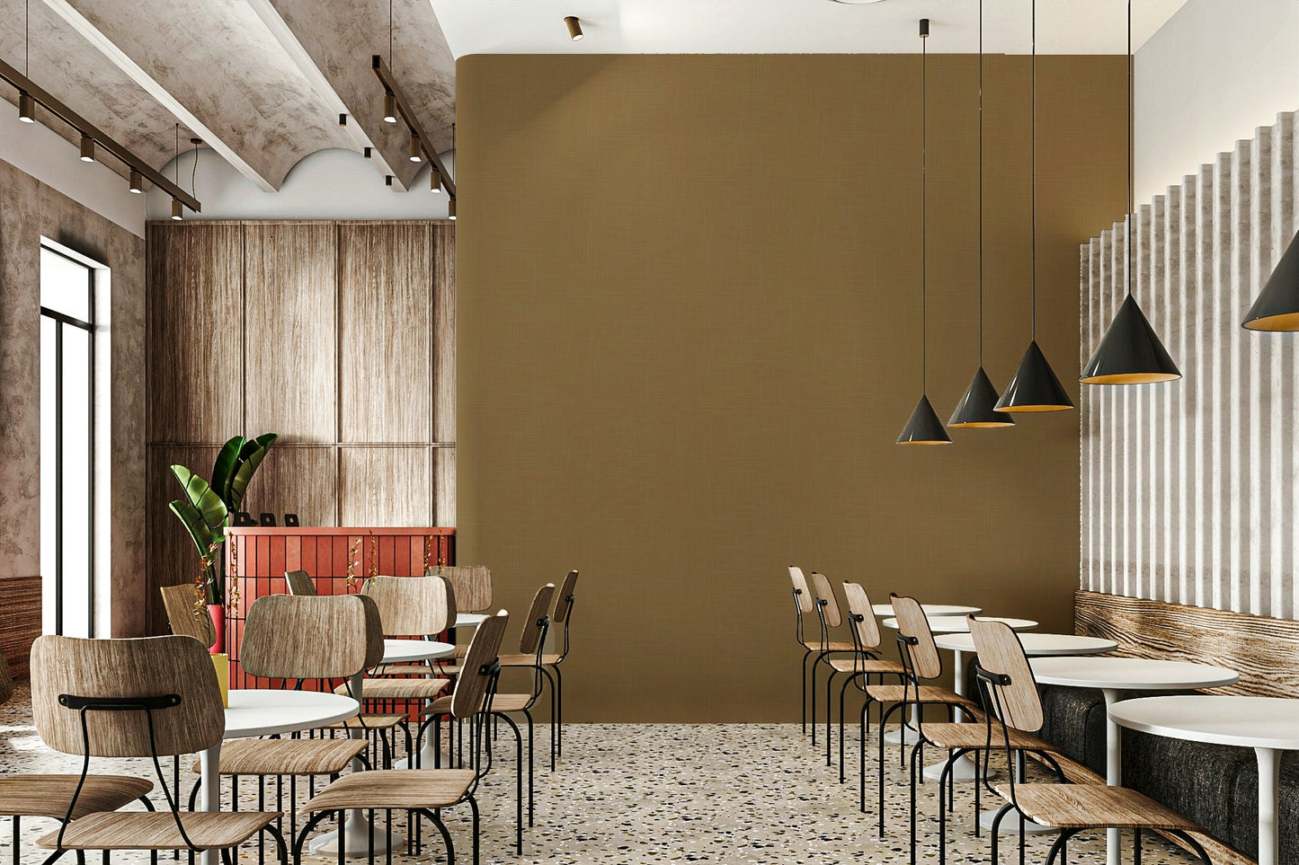 The room's lighting highlights the peaceful feel of the pattern.

