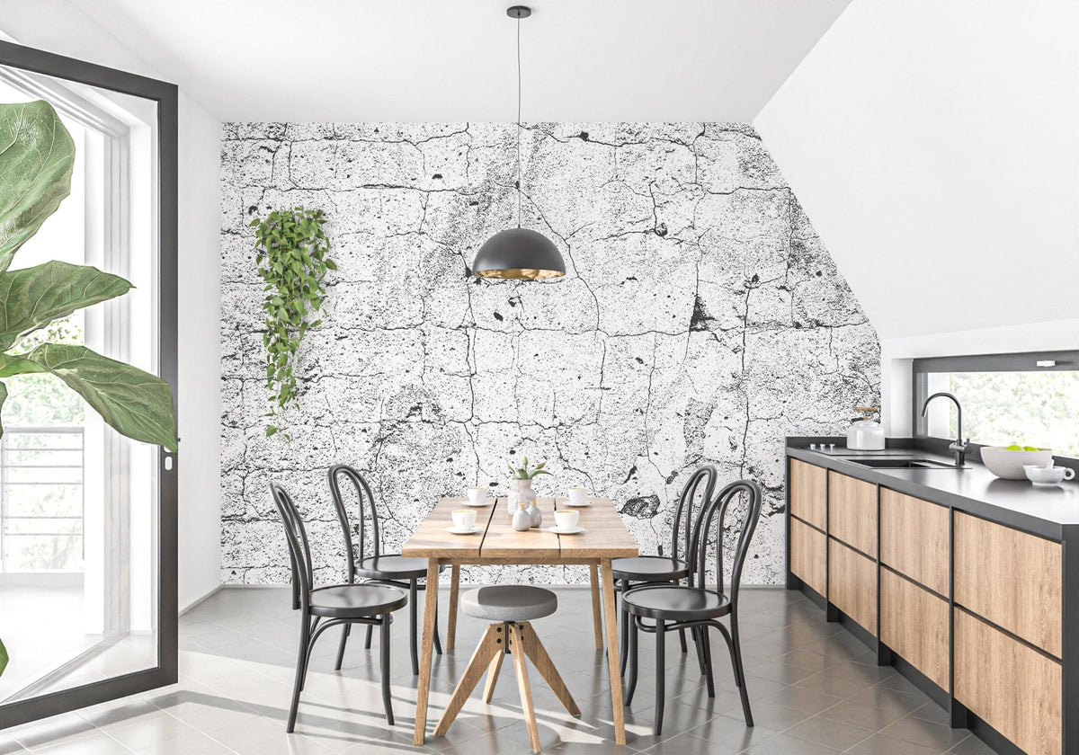 Rustic cracked concrete wallpaper for timeless charm A982