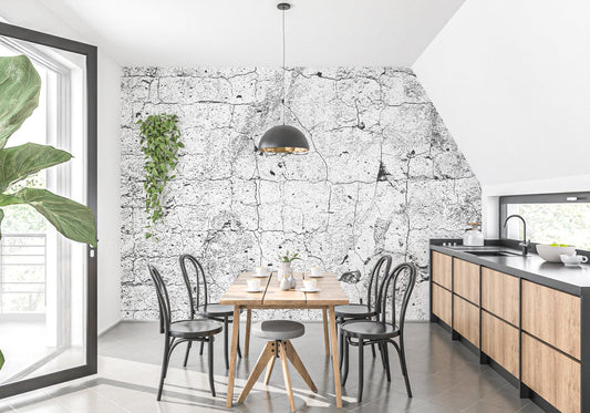 Rustic cracked concrete wallpaper for timeless charm A982