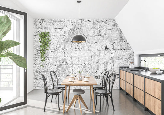Rustic cracked concrete wallpaper for timeless charm A982