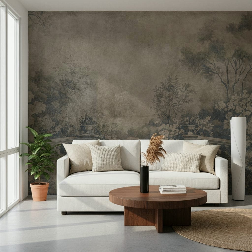 Balustrade garden entrance design in Old English Garden Fresco.