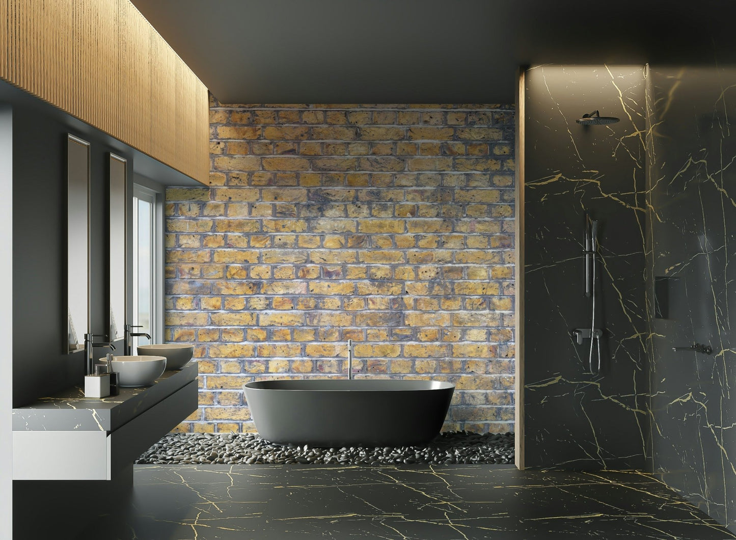Subtle imperfections and visible mortar lines.

