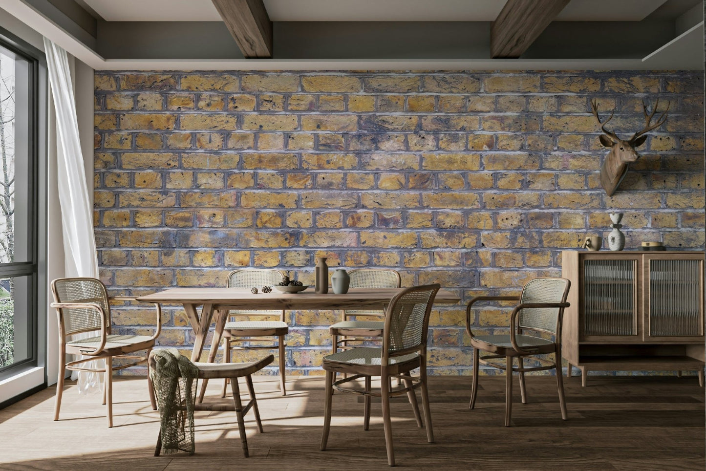 Ideal for a living room, loft, kitchen, study, or accent wall.

