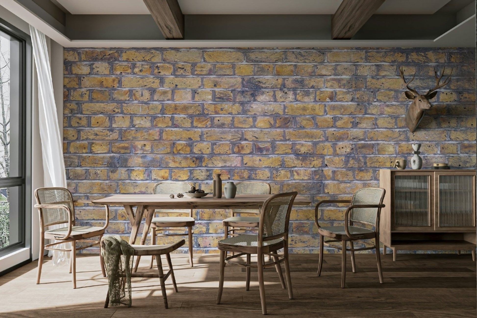 Ideal for a living room, loft, kitchen, study, or accent wall.

