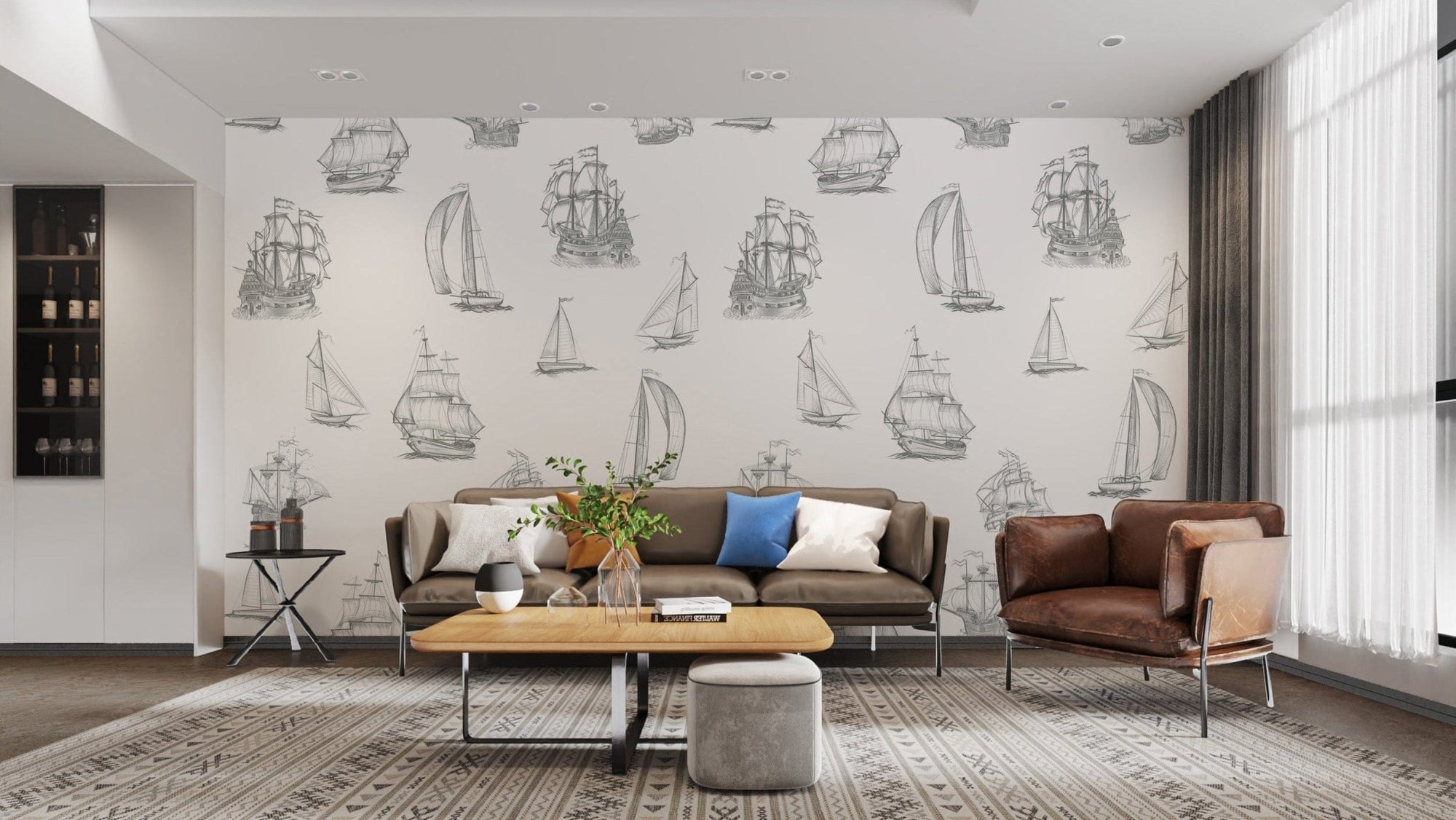 Old World Sailing Wallpaper Mural, B888
