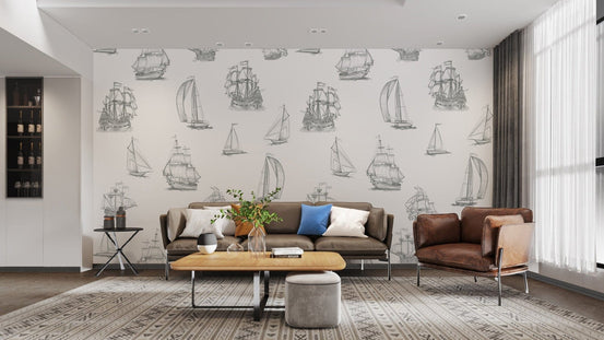 Old World Sailing Wallpaper Mural, B888
