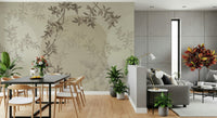 Earthy green Olive Branch Serenity wallpaper for a peaceful feature wall.