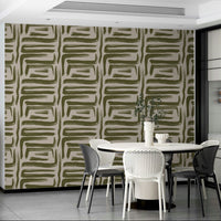 Artistic olive wallpaper design

