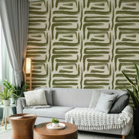 Abstract olive brushstroke wall decor


