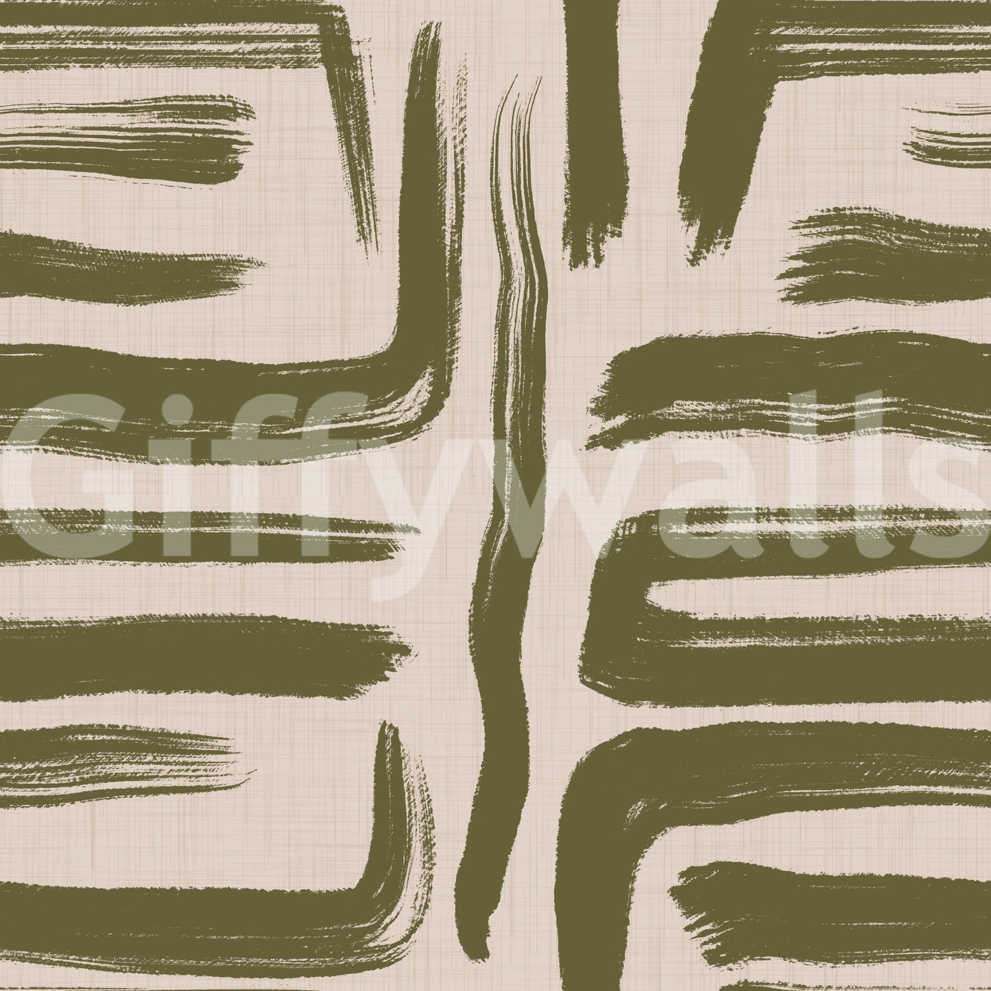 Mid century olive abstract wallpaper

