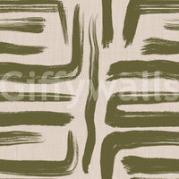 Mid century olive abstract wallpaper

