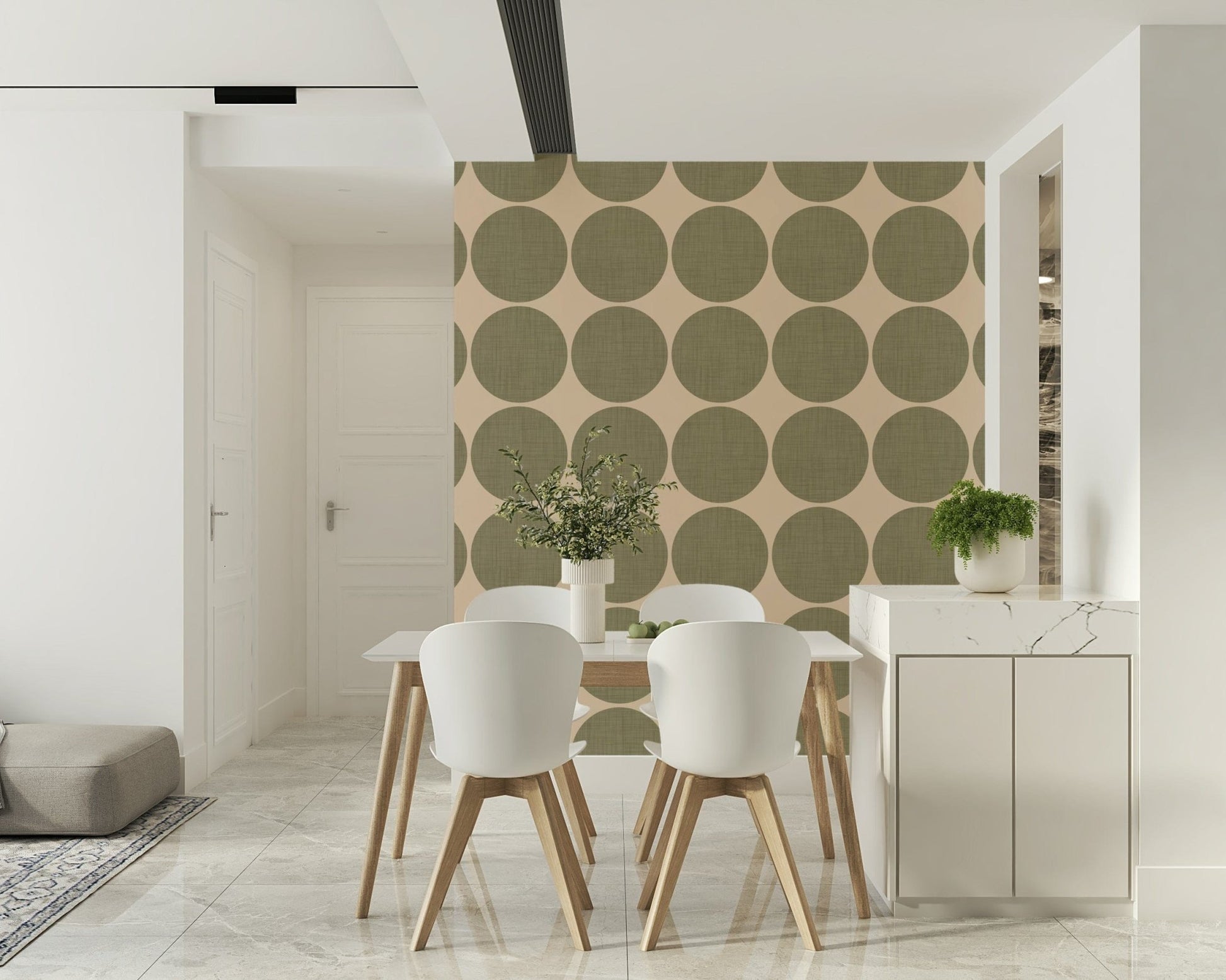 Singular woven-effect wallpaper for walls design.